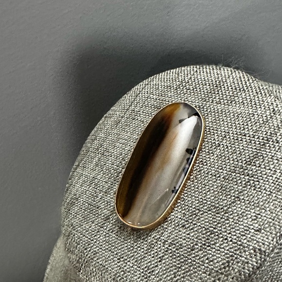 Antique Agate Gold Filled Brooch Pin-Edwardian Era Fine Brooch - Picture 3 of 5